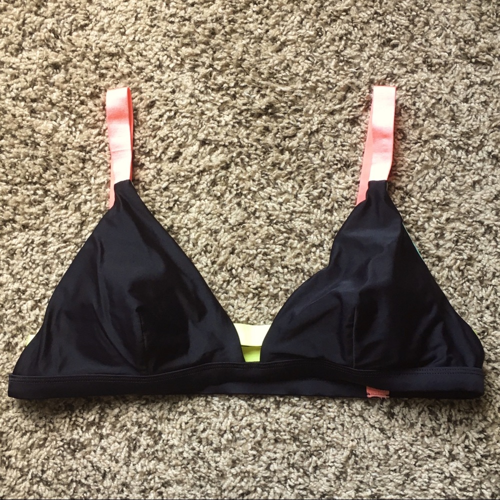 Black & neon bikini top